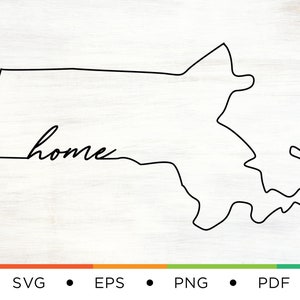 Massachusetts Home SVG - Massachusetts State SVG - Massachusetts SVG - State Svg - Home Svg - Outline Svg - East Coast Svg - Home State Svg