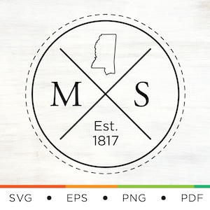 Mississippi Home SVG - Mississippi Logo Svg - Mississippi Svg - MS Svg - State Svg - Home Svg - Logo Svg - Home State Svg - Cross svg - DIY