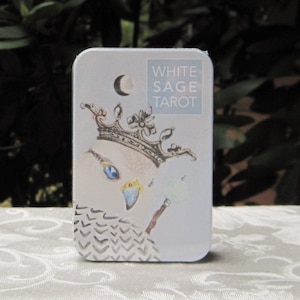 WHITE SAGE Tarot Cards & Booklet in TIN