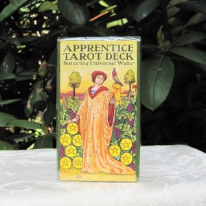 APPRENTICE TAROT Deck Cards & Booklet by Jody Boginski Barbessi. Meanings PRINTED on Each Card, Featuring Universal Waite.