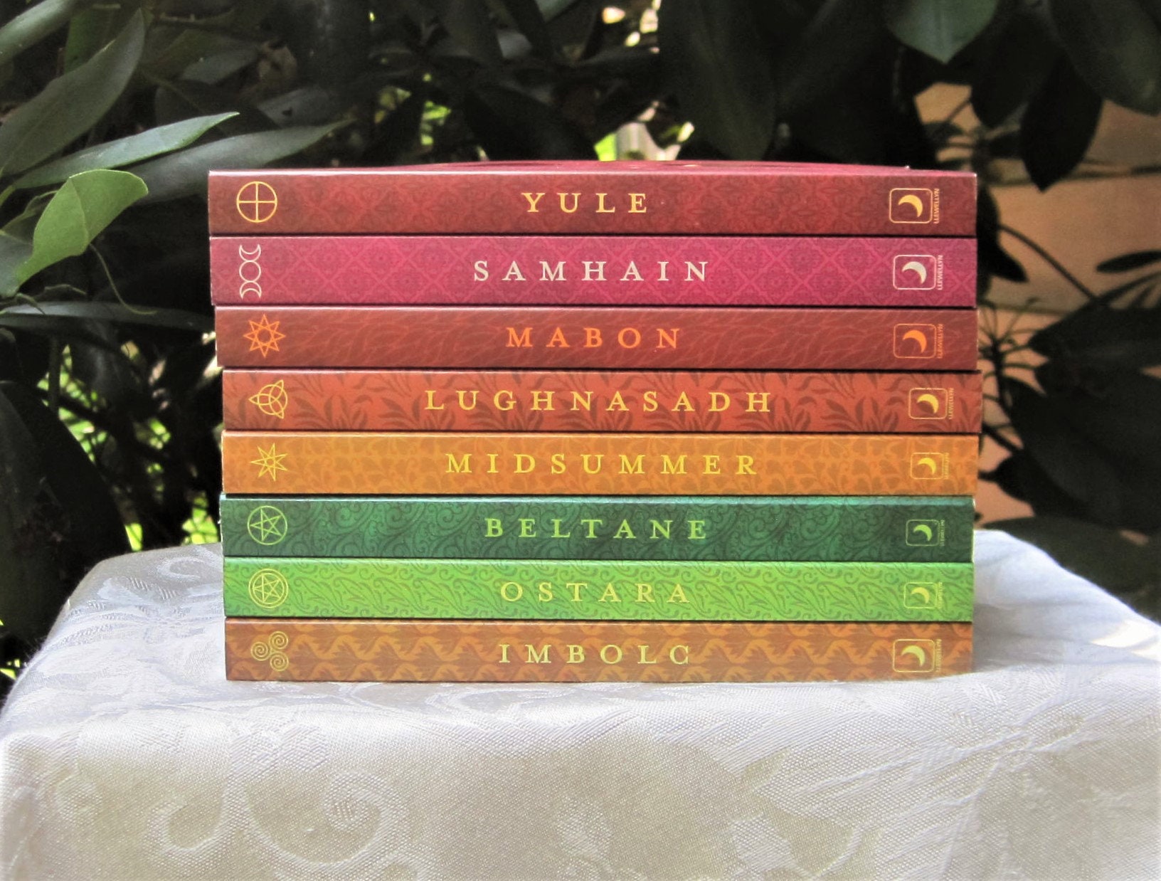 SET of Eight (8) Llewellyn's Sabbat Essentials BOOKS - Imbolc, Ostara, Beltane, Midsummer, Lughnasdh, Mabon, Samhain, Yule.