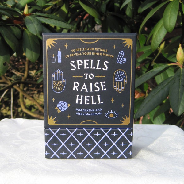 SPELLS to RAISE HELL Cards Deck by Jaya Saxena and Jess Zimmerman - 50 Spells and Rituals to Reveal Your Inner Power.