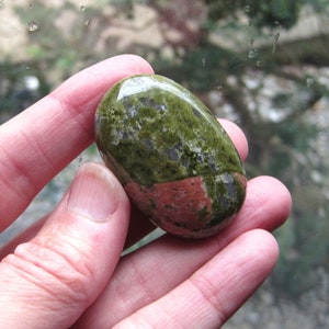 Small UNAKITE Palm Stone Polished Crystal ~ Balance, Release, Spiritual Insight!