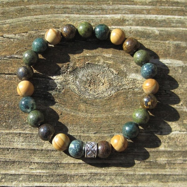 EARTH ENERGY Crystal BRACELET ~ Natural Gemstone ~ Taurus, Virgo, Capricorn ~ Grounding & Stabilizing Energy!