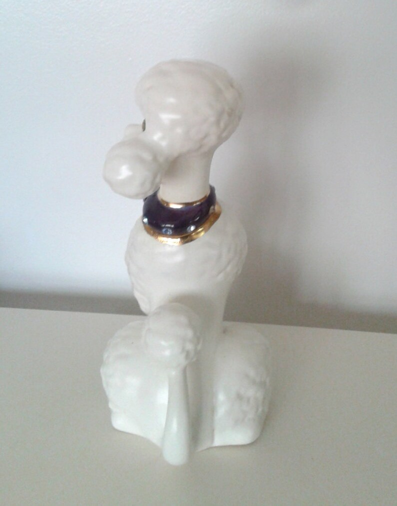 Vintage 1950's White Ceramic Standard Poodle Statue Etsy