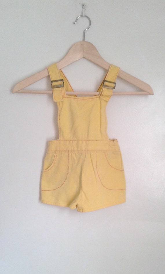 yellow denim romper
