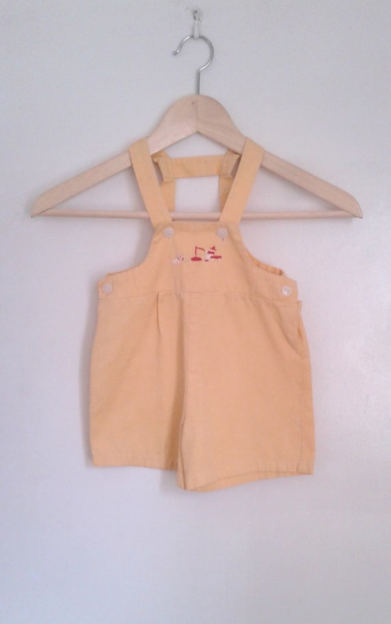 Vintage 1930's Pale Yellow Playsuit Shorts with Su