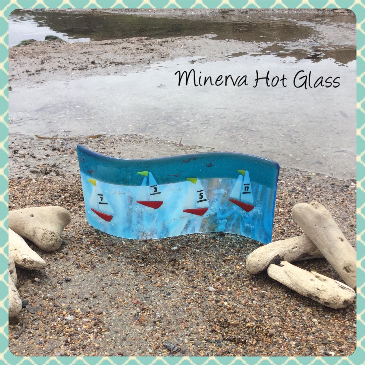 Fused Glass Wave Fused Glass Curve Yachts Sailing Boats Etsy