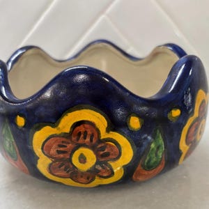 Mexican Talavera bowl hand painted- folk art