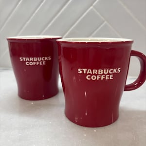 Set of Vintage Starbucks coffee Mugs Red White