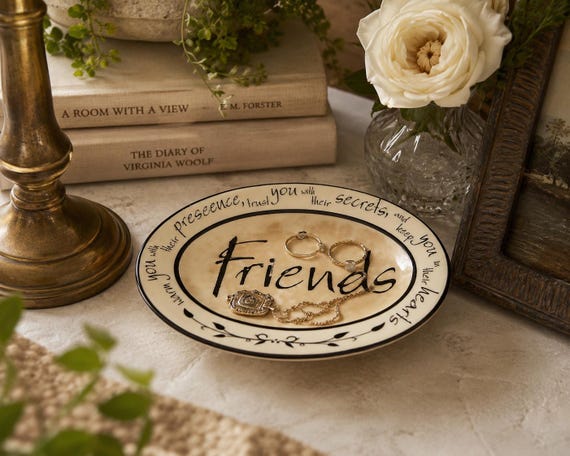 Carson Home Accents Ceramic Friends Trinket Dish | Friendship Gift Ring Holder