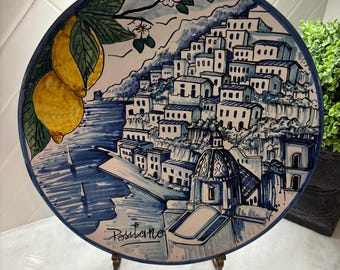 Lg Positano Blue and white Plate-hand painted in Italy