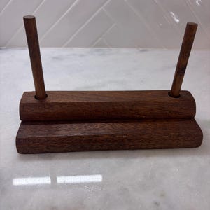 Vtg handmade wood napkin holder