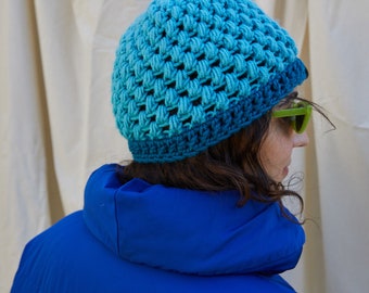 Gorro de crochet turquesa tranquilo