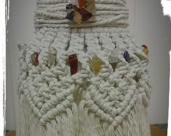 100% Soy Wax  Australian Hand Made Macrame  Mason Jars with Spa Candles  approx 13hrs  burn time, resting stones.