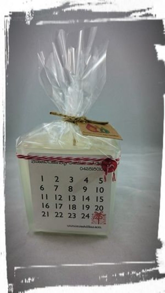 100% Australian Hand Made Soy Wax Square Jar Advent Candle