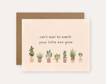 NEW BABY Greeting Card | Can't Wait to Watch Your Little One Grow | Blank Inside