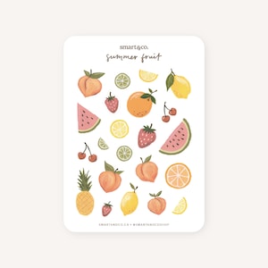Feuille d'autocollants FRUITS D'ÉTÉ | Stickers Bullet Journal, Stickers agenda, Stickers scrapbooking
