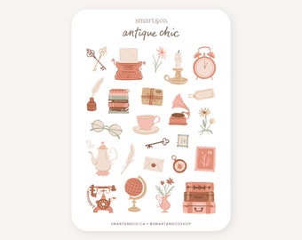 ANTIQUE CHIC Sticker Sheet | Bullet Journal Stickers, Planner Stickers, Scrapbook Stickers