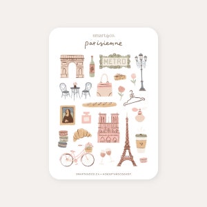 PARISIENNE Sticker Sheet | Paris Bullet Journal Stickers, Planner Stickers, Scrapbook Stickers