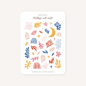 Foglio di adesivi MATISSE CUT OUTS / Adesivi Bullet Journal, Adesivi Planner, Adesivi Scrapbook