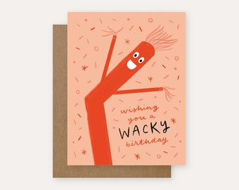 Wishing You a Wacky Birthday Greeting Card | Blank Inside