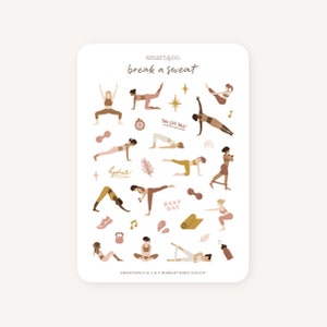 Feuille d'autocollants pour l'exercice BREAK A SWEAT | Stickers Bullet Journal, Stickers agenda, Stickers scrapbooking