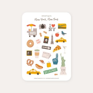 NEW YORK Sticker Bogen | Bullet Journal Aufkleber, Planner Aufkleber, Scrapbook Aufkleber