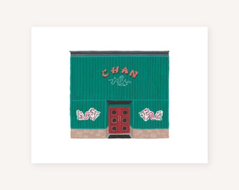House of Chan Art Print | Toronto Wall Art | Gouache Painting | Giclée Art Print | Jewish Toronto