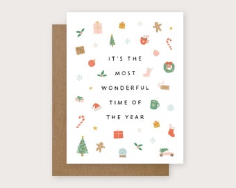 It's the Most Wonderful Time of the Year Greeting Card | Christmas Card | Blank Inside