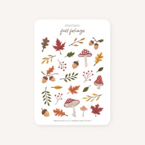 FEUILLAGE D’AUTOMNE Feuille d’autocollants | Autocollants Bullet Journal, Autocollants de planificateur, Autocollants de scrapbook