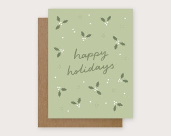 Happy Holidays Greeting Card | Christmas Card | Blank Inside