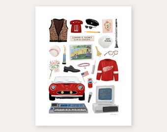 FERRIS BUELLER Things Art Print | Ferris Bueller's Day Off