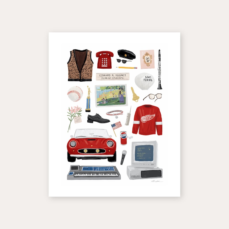 FERRIS BUELLER Things Art Print Ferris Bueller's Day Off image 1