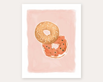 Bagel with Cream Cheese and Lox Art Print