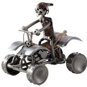 Nuts and bolts sculpture &quot;Quad&quot; - Handmade ornament figurine