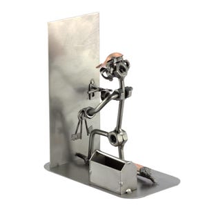 Nuts and bolts sculpture "Locksmith Door" - Handmade ornament figurine