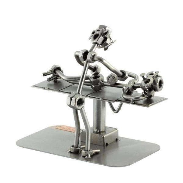 Nuts and bolts sculpture "Chiropractor" - Handmade ornament figurine