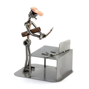 Nuts and bolts sculpture "Engineer" - Handmade ornament figurine