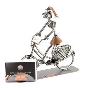 Figurine en métal "Vélo Hollandais Avec Porte-Cartes De Visite" - Idées Cadeaux fait main