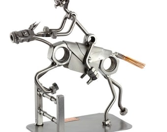 Figurine en métal "Cavalier D'Obstacles" - Idées Cadeaux fait main