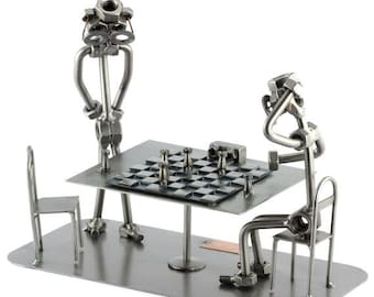 Figurine en métal "Joueurs D'Echecs" - Idées Cadeaux fait main