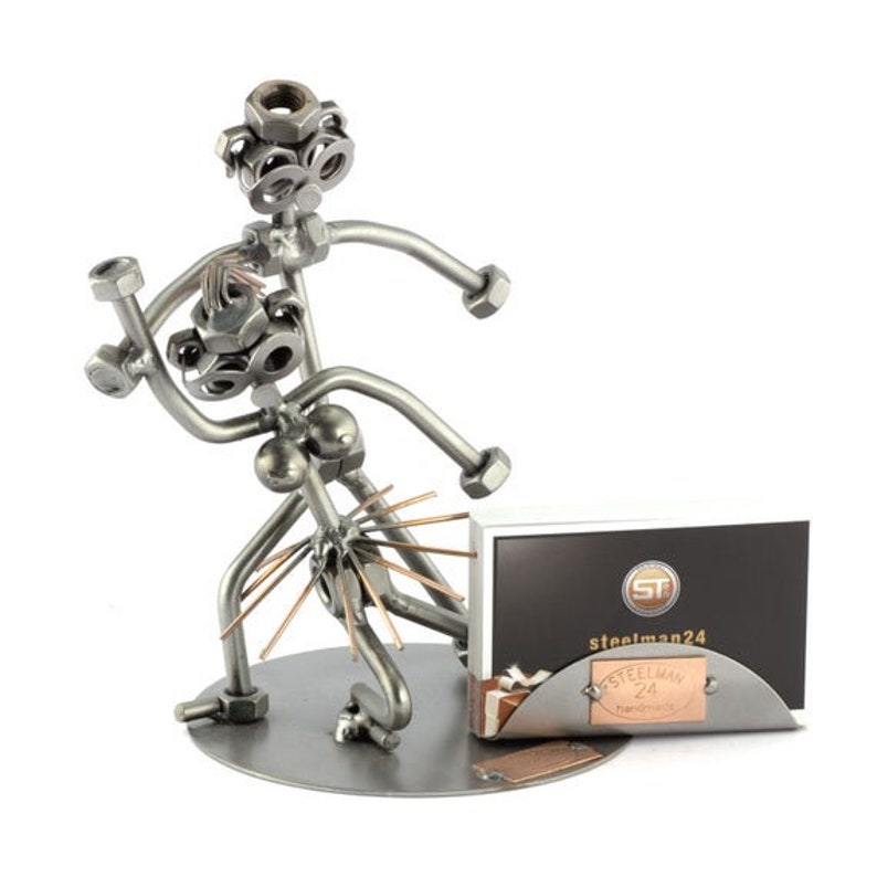 Nuts and Bolts Sculpture dancer With Business Card Etsy