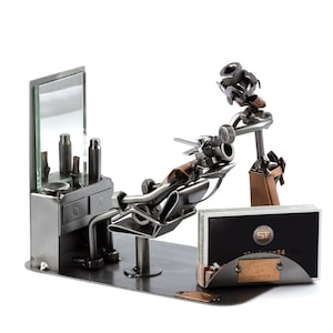 Figurine en métal "Barbier avec Porte-Cartes De Visite" - Idées Cadeaux fait main