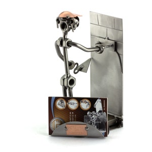Figurine en métal "Plâtrier Avec Porte-Cartes De Visite" - Idées Cadeaux fait main