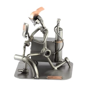 Nuts and bolts sculpture &quot;Welder&quot; - Handmade ornament figurine