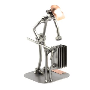 Nuts and bolts sculpture &quot;Heating Technician&quot; - Handmade ornament figurine