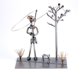 Figura in Metallo &quot;Pescatore Sventurato&quot; - idea regalo fatta a mano