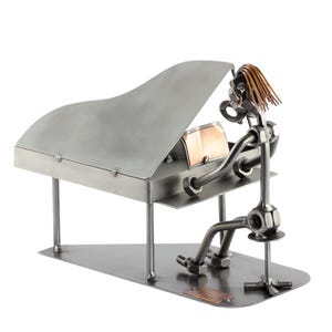 Nuts and bolts sculpture &quot;Grand Piano&quot; - Handmade ornament figurine