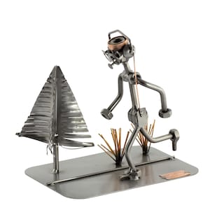 Nuts and bolts sculpture &quot;Jogger&quot; - Handmade ornament figurine
